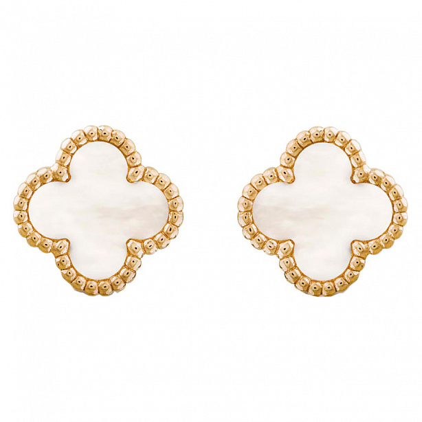 Серьги Van Cleef & Arpels Vintage Alhambra из желтого золота с перламутром VCARA44100