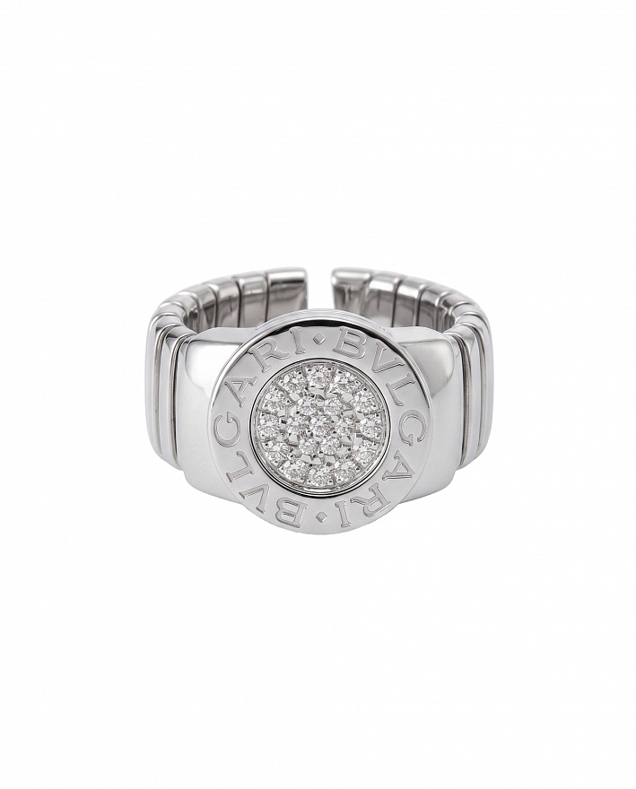 Кольцо Bvlgari Bvlgari из белого золота с природными бриллиантами 17.5(56) размер
