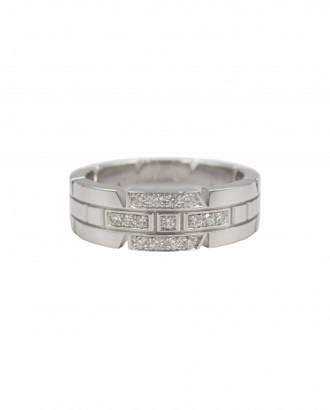 Кольцо Cartier Tank Francaise из белого золота с природными бриллиантами 16.5(52) размер