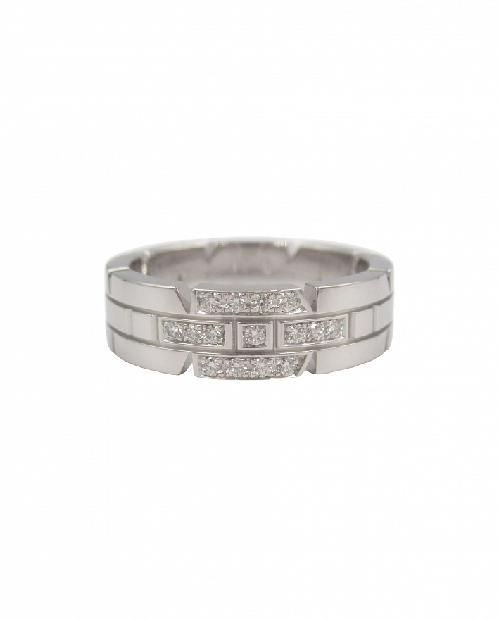 Кольцо Cartier Tank Francaise из белого золота с природными бриллиантами 16.5(52) размер