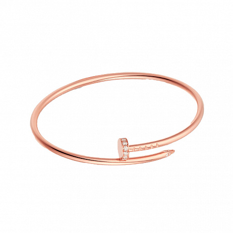 Браслет Cartier Juste un Clou из розового золота с природными бриллиантами 17 размер