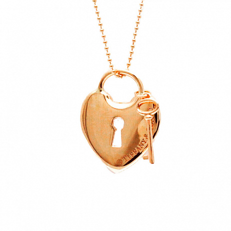 Подвеска с цепочкой Tiffany & Co. Heart Lock Keyhole из розового золота