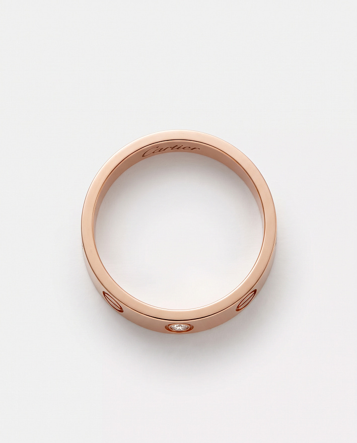 Кольцо Cartier Love из розового золота с природным бриллиантом размеры: 15(47), 15.25(48), 15.5(49), 16(50), 16.25(51), 16.5(52), 16.75(53), 18(57)