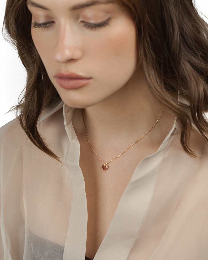 Подвеска Van Cleef & Arpels Sweet Hearts из розового золота с сердоликом