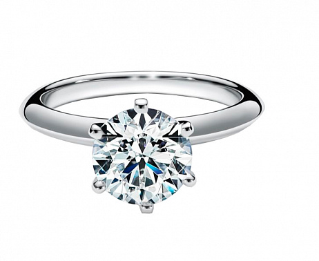 Кольцо Tiffany & Co. Setting из платины с бриллиантом 16.5(52) размер