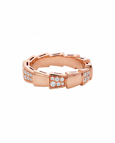 Кольцо Bvlgari Serpenti Viper из розового золота с природными бриллиантами 16.5(52) размер