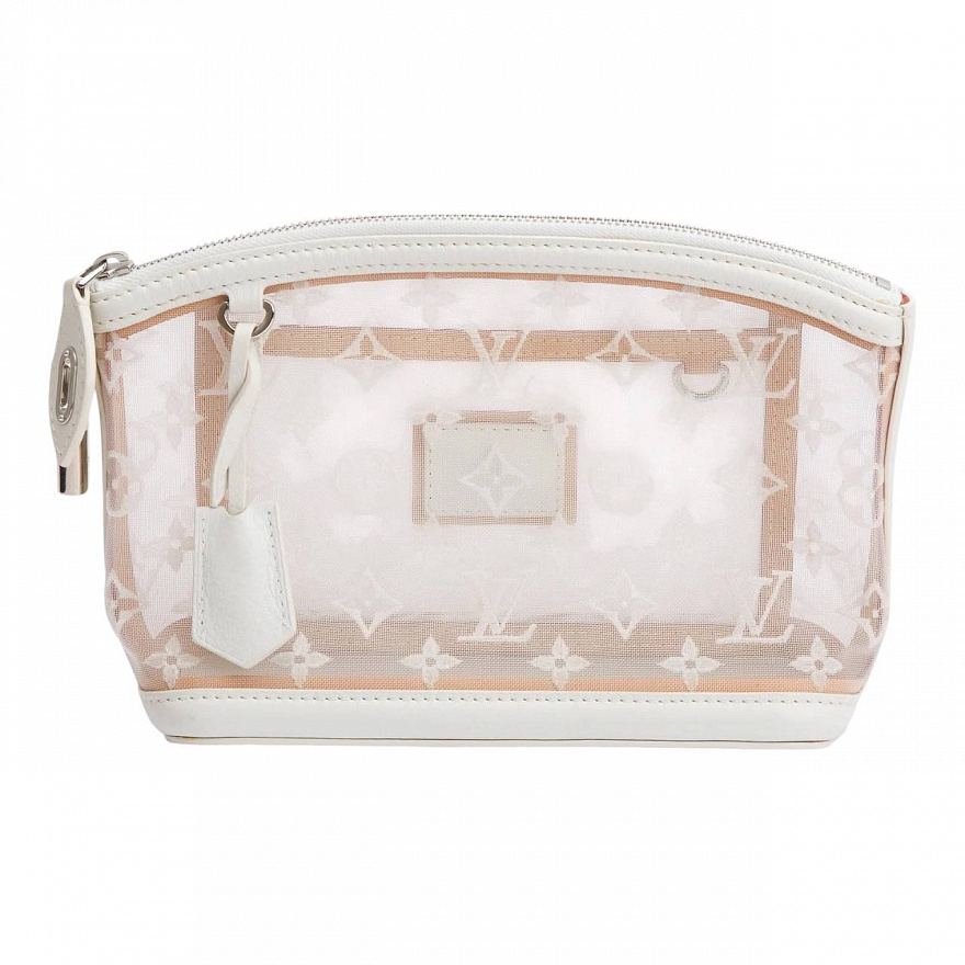 Клатч Louis Vuitton White Monogram Transparence Lockit Clutch